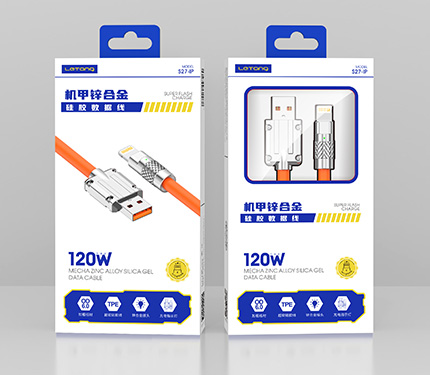 LeTang S27-V8-IP-TPC Mecha zinc alloy silicone data cable